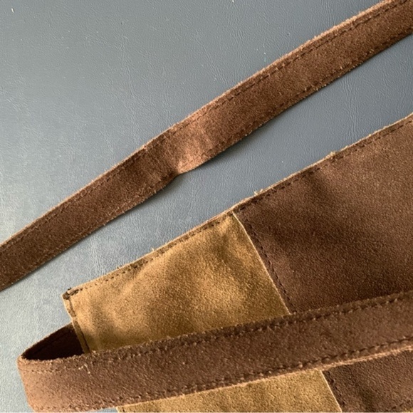 Vintage Tricolor Suede Shoulder Bag Magnetic Closure - Picture 7 of 9